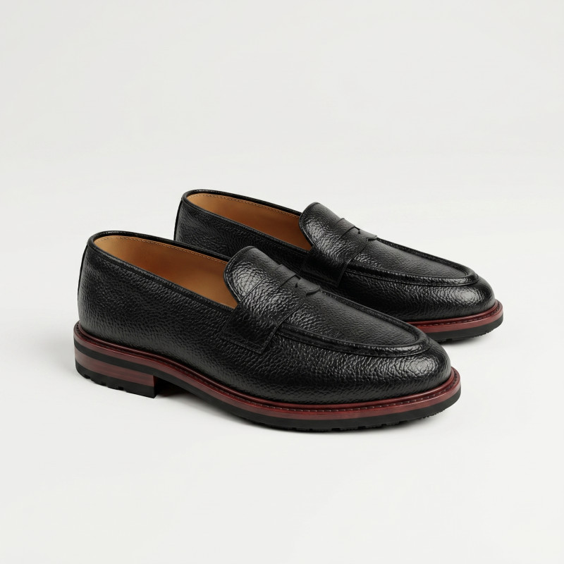 Aurora Men's Handcrafted Milled Leather Penny Loafer – Brown Formal Shoe