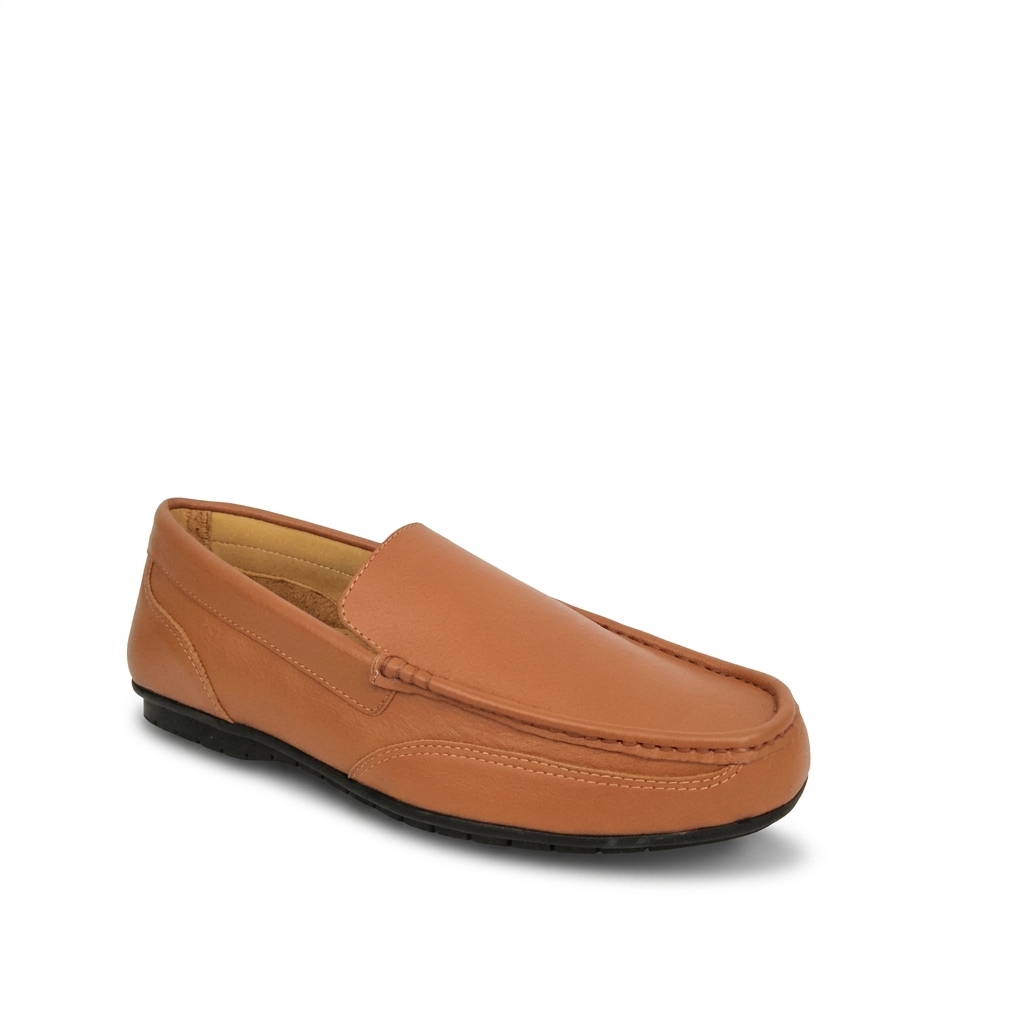Aurora Men's Genuine Leather Driving Moccasin – Tan Slip-On Casual Loafer