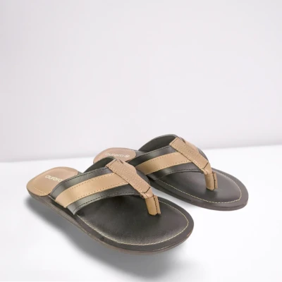 Black Yellow Leather Sandal