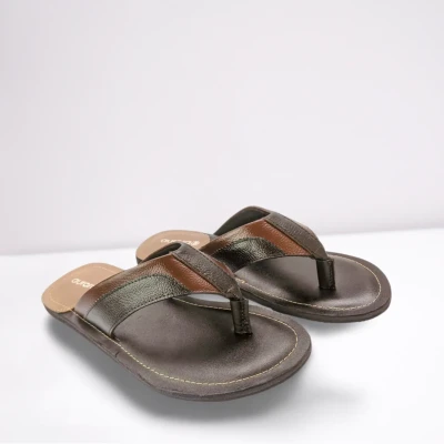 Chocolate Black Leather Sandal