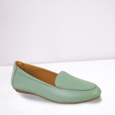 Slip-On Leather Sky Blue Ballerina Flats for Women