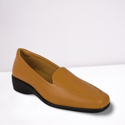 Brown Slip-On Wedge Loafers for Women
