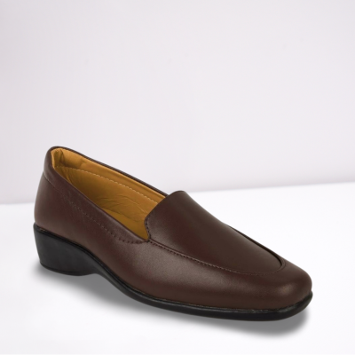 Chocolate Slip-On Wedge Loafers for Women