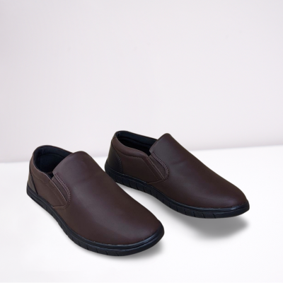 Comfortable Chocolate Microfiber Loafers for Men