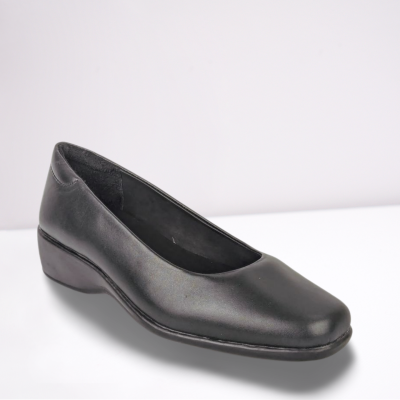 Black Slip-On Wedge Loafers for Women