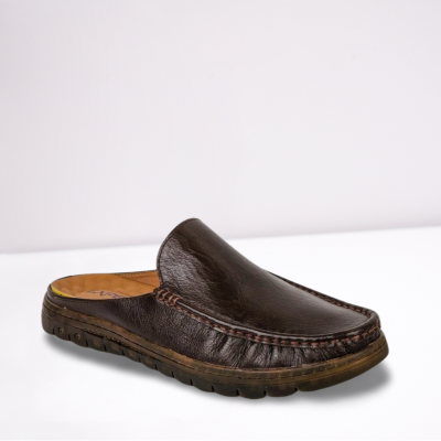 Men’s Chocolate Half Loafer in Genuine Leather