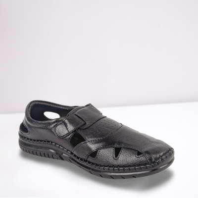 Sacchi Black Leather Shoes For Men