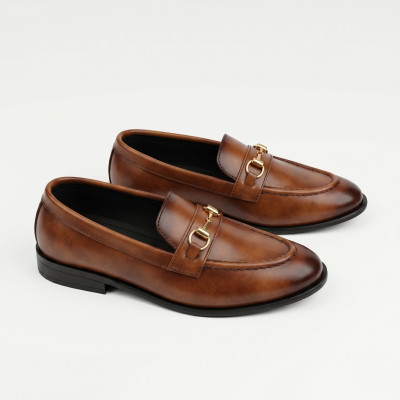 Brown Leather Tassel Shoes For Men