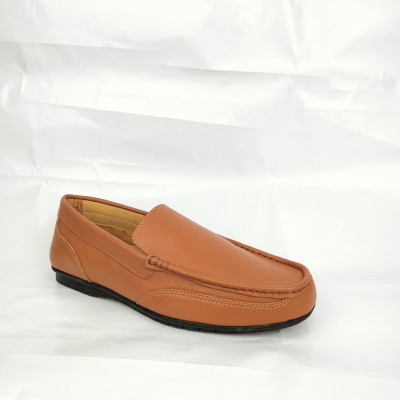 Aurora Men's Genuine Leather Driving Moccasin – Tan Slip-On Casual Loafer
