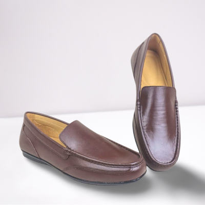 Aurora Men's Genuine Leather Driving Moccasin – Brown Slip-On Casual Loafer